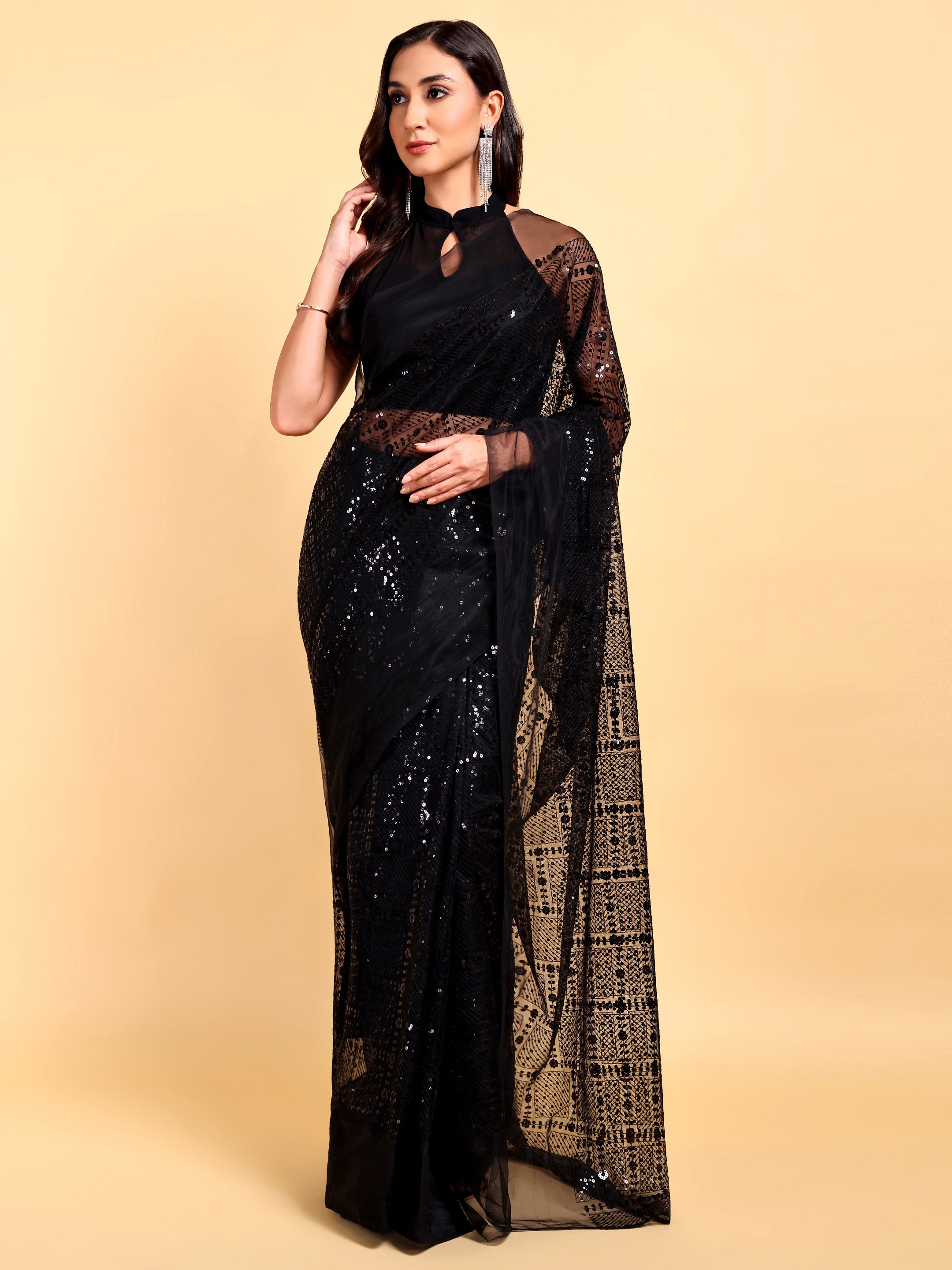 Black Saree Set (2 Piece)