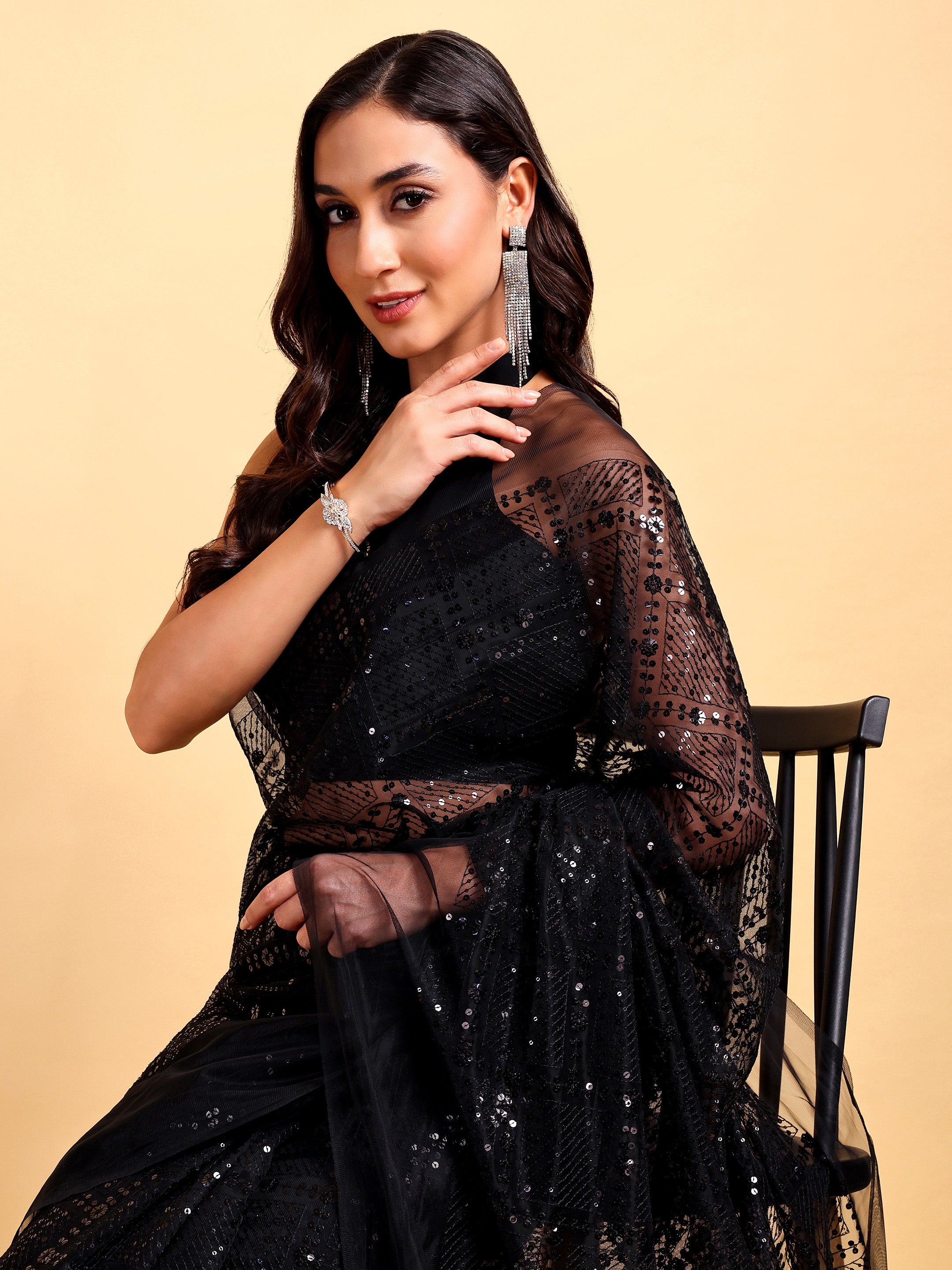 Black Saree Set (2 Piece)