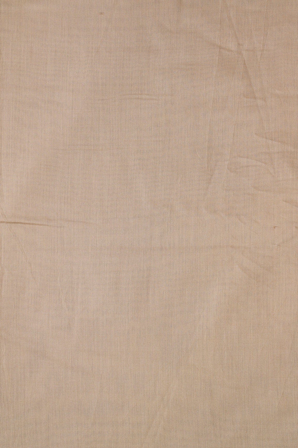 Beige Dyed Viscose Chanderi Silk Fabric - doeraa