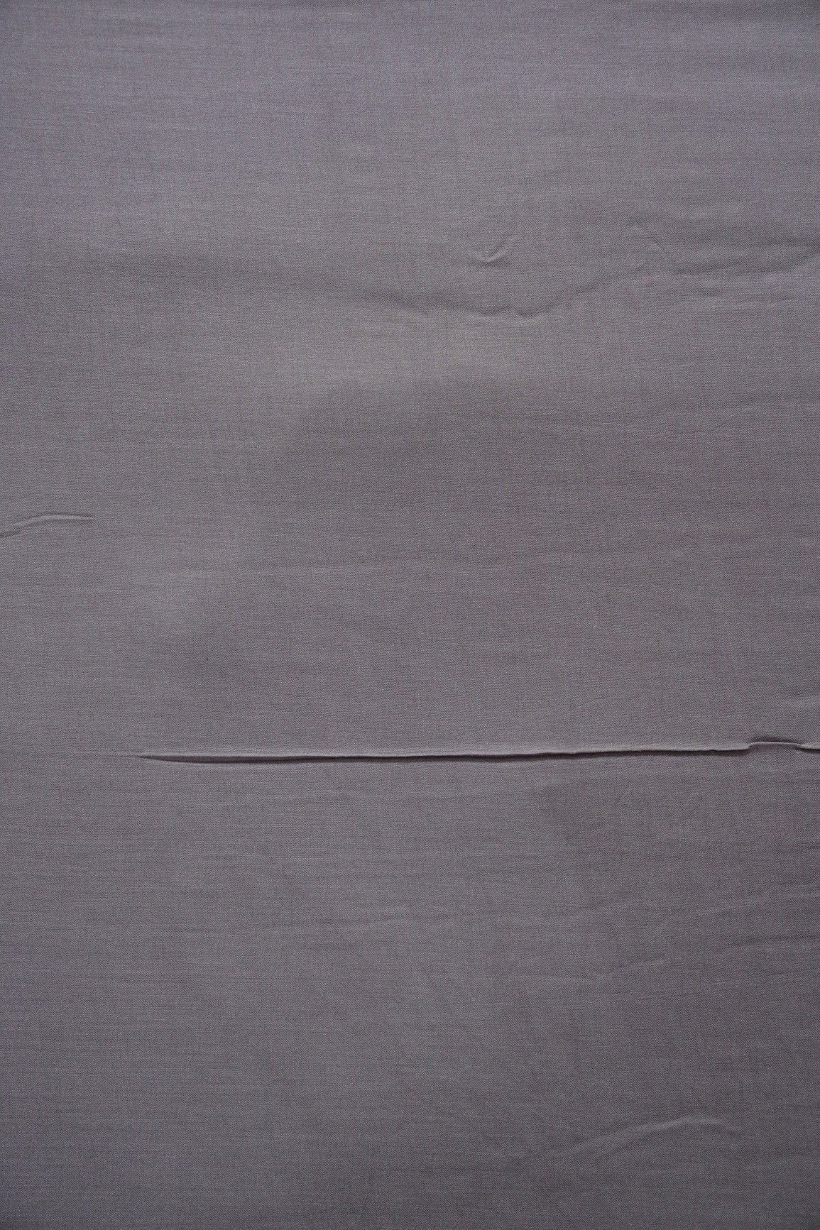 Dark Grey Dyed Pure Viscose Muslin Fabric - doeraa