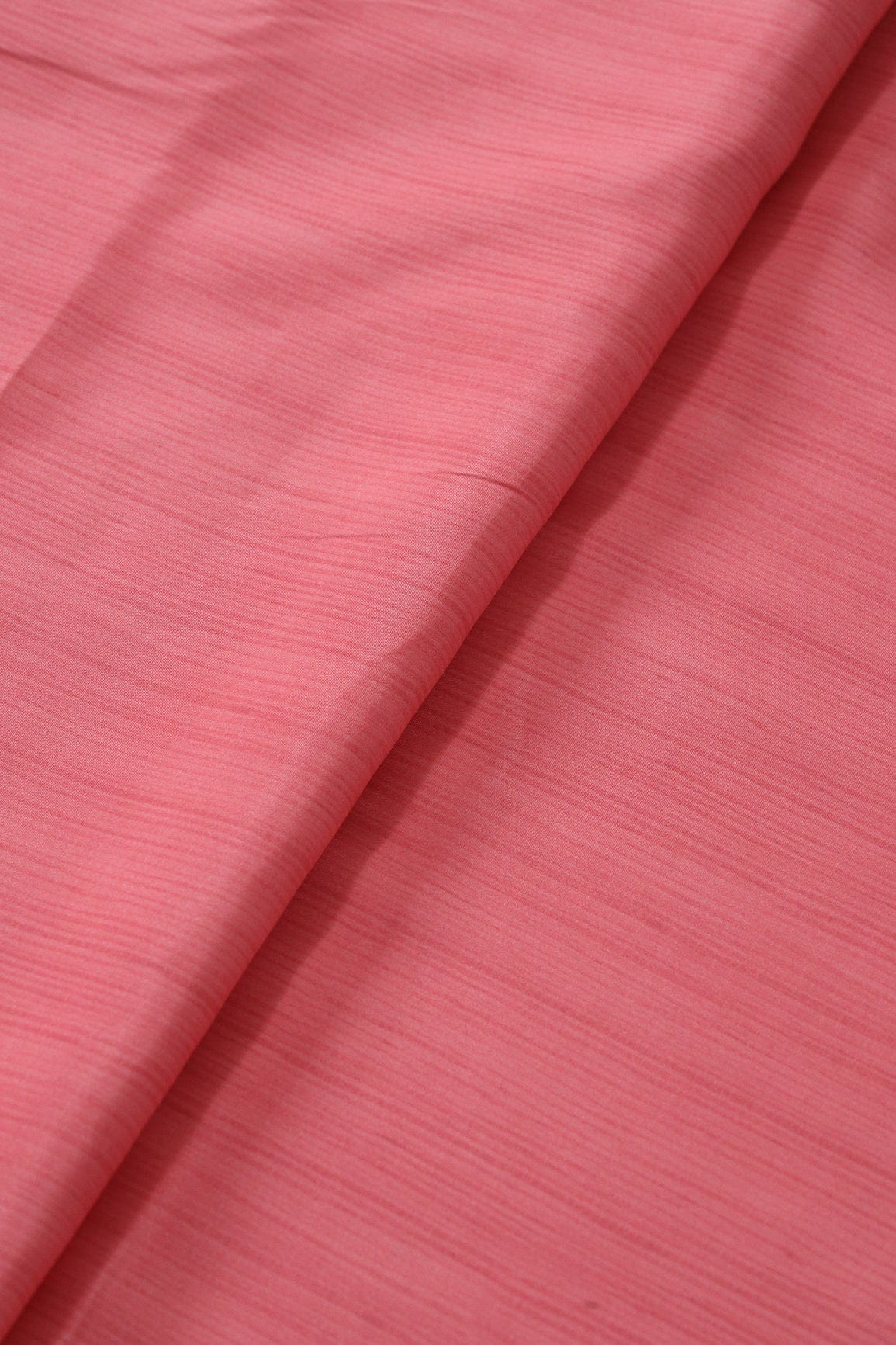 Dark Peach Stripes Pattern Digital Print On French Crepe Fabric - doeraa