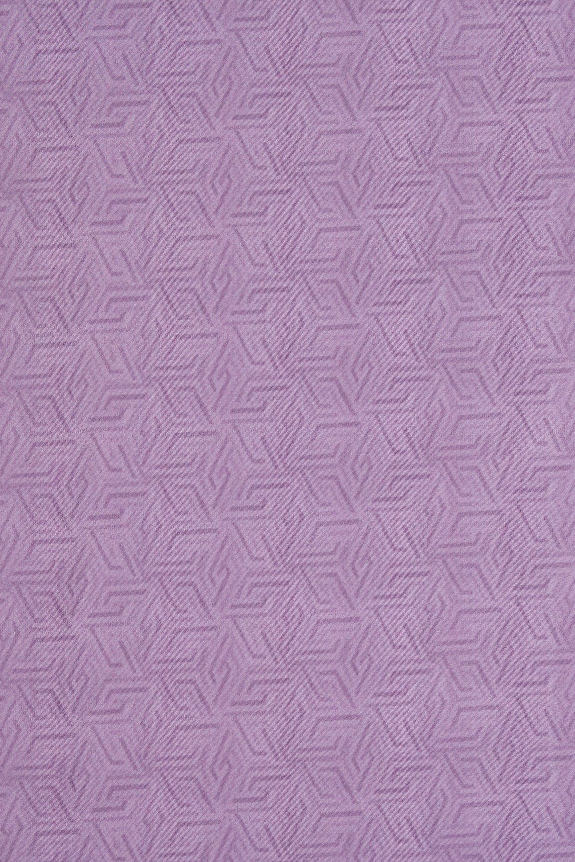 Lavender Geometric Pattern Digital Print On French Crepe Fabric - doeraa