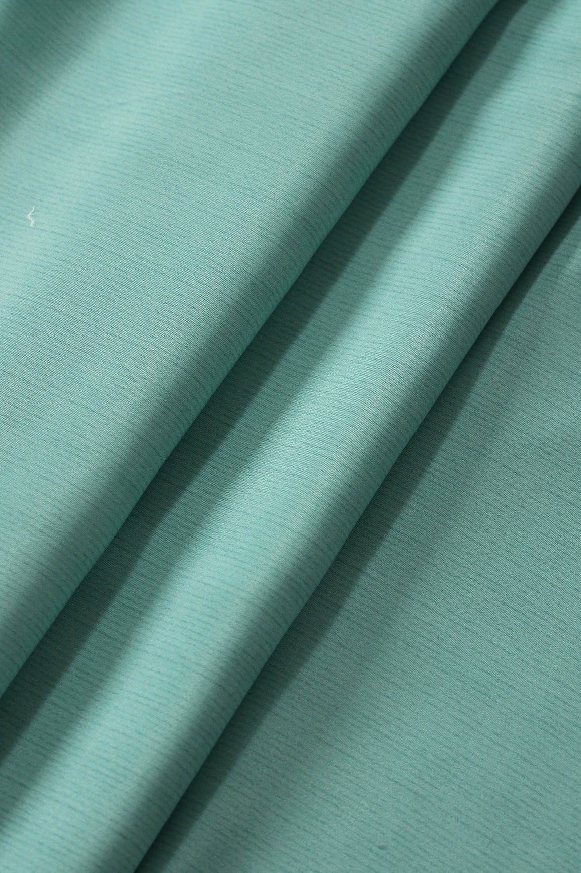 Mint Green Stripes Pattern Digital Print On French Crepe Fabric - doeraa