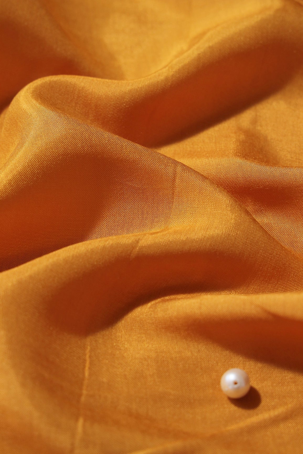 Mustard Dyed Pure Viscose Muslin Fabric - doeraa