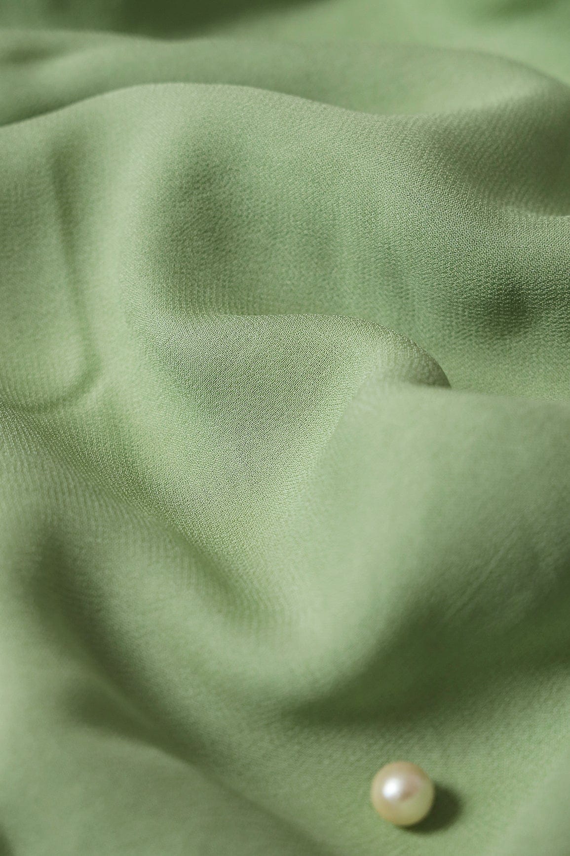 Olive Dyed Viscose Georgette Fabric - doeraa