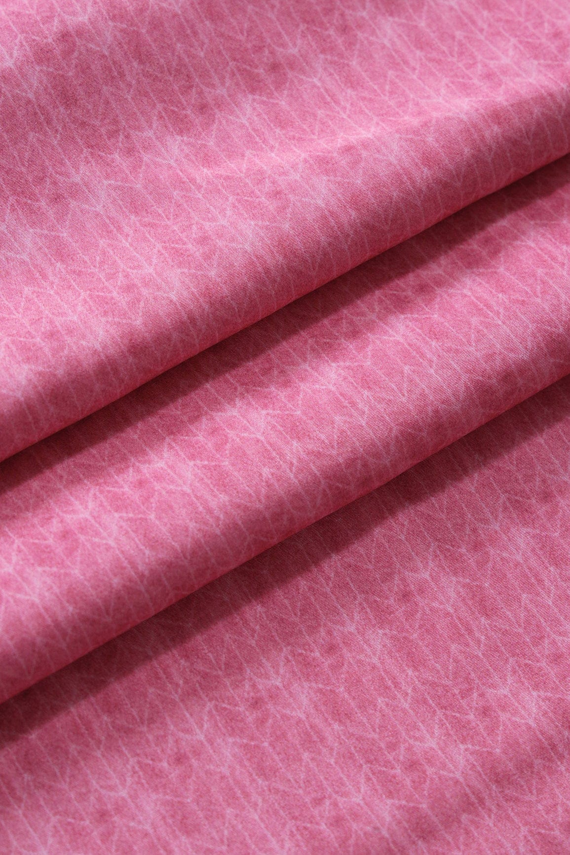 Pink Chevron Pattern Digital Print On French Crepe Fabric - doeraa