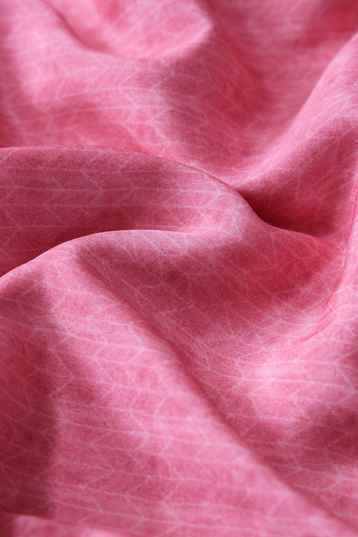Pink Chevron Pattern Digital Print On French Crepe Fabric - doeraa