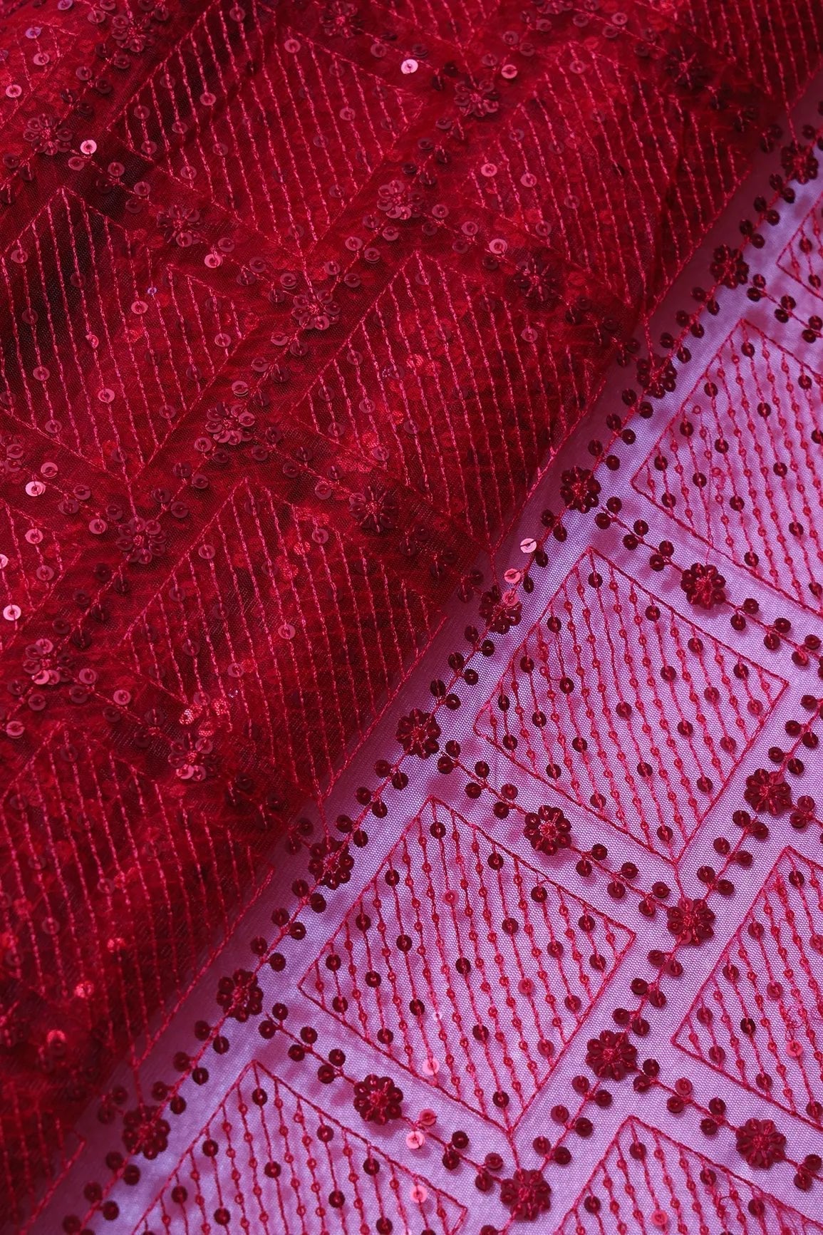Red Saree set (2 Piece) - doeraa