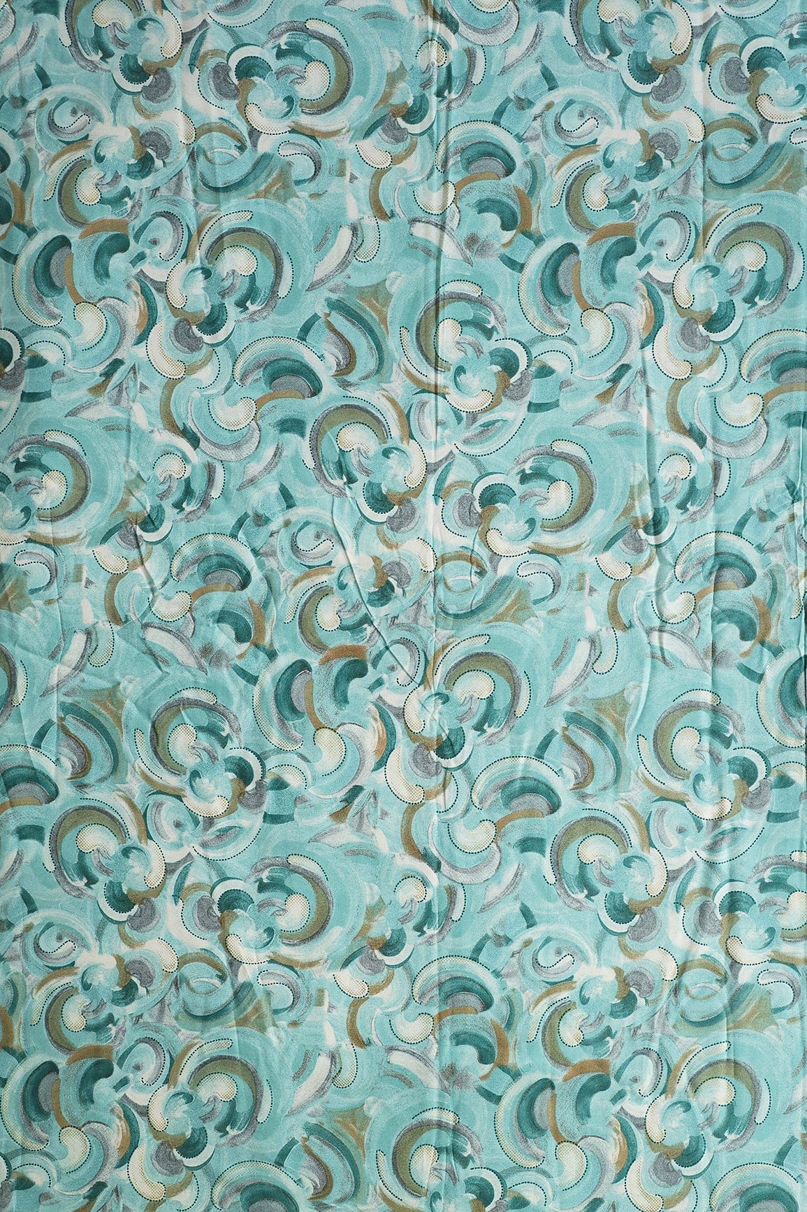 Teal And Persian Green Pure Rayon Unstitched Suit Set (2 Piece) - doeraa
